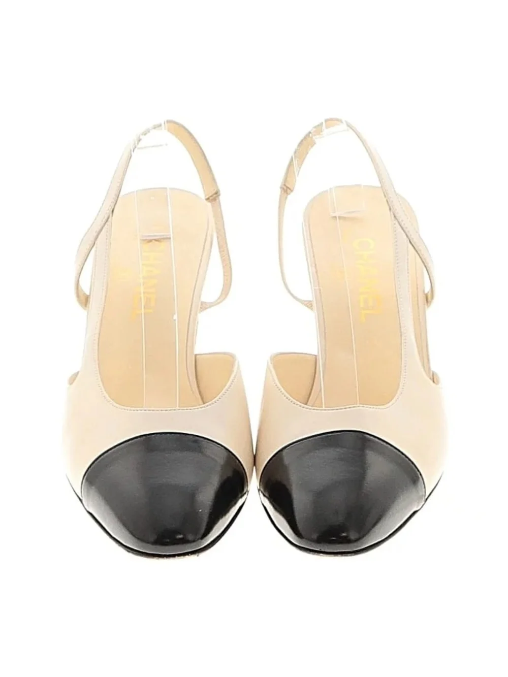 CHANEL Two-Tone Slingback Pump in Cream and Black